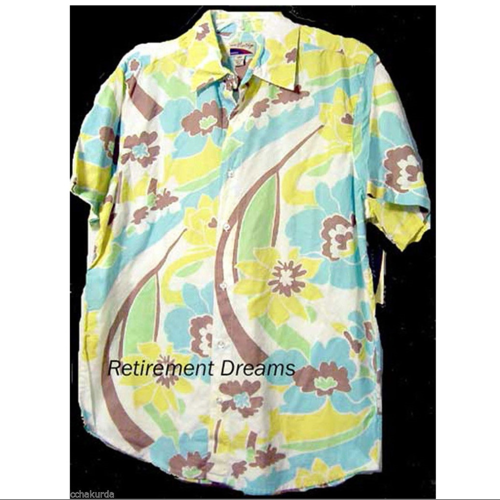 Mens Shirt S Short Sleeve NEW Rare Vintage Blue